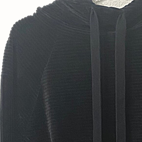 Zella Women's Black Ribbed Oversized Cowl Neck Hooded Pullover , Size XS - Picture 3 of 6
